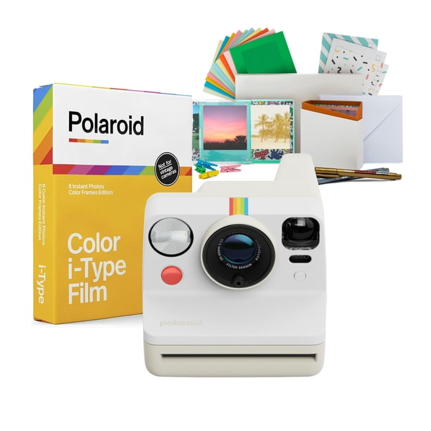 Cámara Instantánea Analógica Polaroid Now Generación 3 con Sistema de Enfoque Automático de Dos Lentes Blanco Guijarro