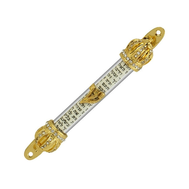 Mezuzah Scroll Door Mezuzah para decoración de pared de puerta, adorno de aleación Mezuzah, regalo religioso, bendición, placa de Metal Mezuzah para