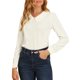 thumbnail image 5 of INSPIRE CHIC Blusa de Mujer con Cuello Peter Pan, Abertura en la Espalda con Botón Decorativo, Manga Larga, Talla S, Blanca, 5 of 8