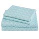 thumbnail image 1 of Juego de sábanas Comfort Spaces, franela de algodón, tamaño king, color Aqua Geo, 1 of 9