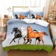 thumbnail image 1 of Running Horse Steed Animal Quilt Duvet Cover Set Pillowcase Bedspread3-Piece Bedding Set, 1 of 5