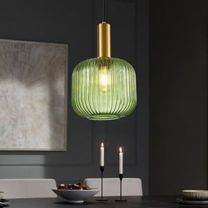 Electricastore - Lámpara Colgante Verde Vidrio 26Cm