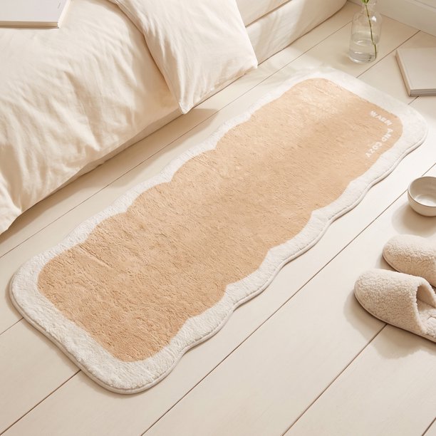 REGALWOVEN Alfombra de Cocina Boho, Pasillo Antideslizante Lavable a Máquina para Pasillo al Lado de la Cama, Suave Alfombra de Piso de Lana Sintética Desgastada Caqui 47" x 16"