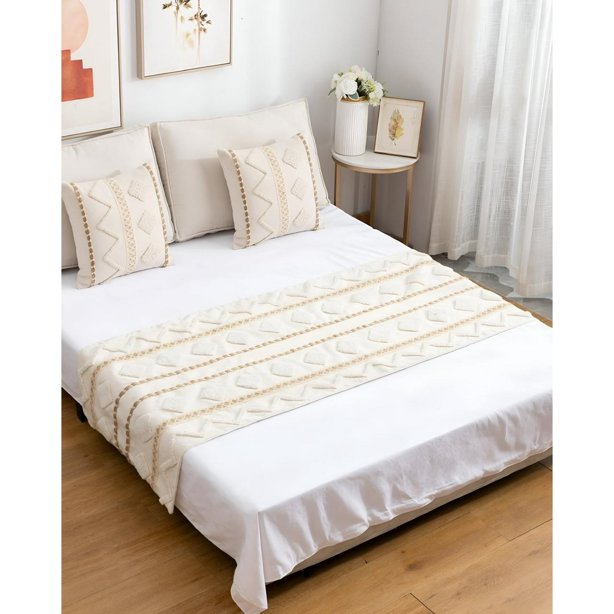 Todo Para El Hogar - Juego De Piecera De Cama Mas 2 Cojin Con Fundas Modelo Boho