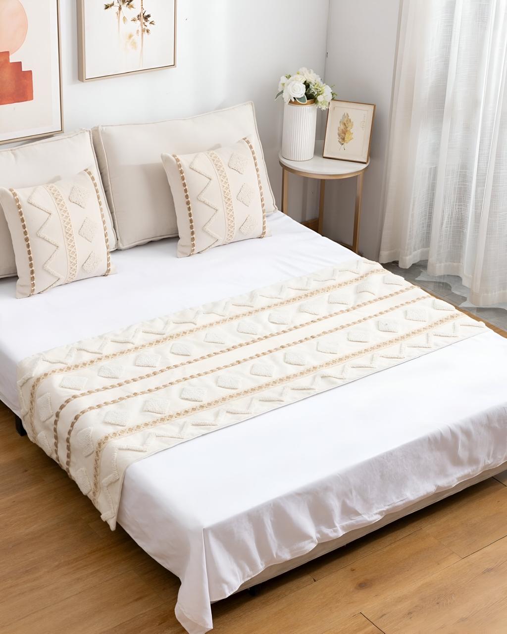 Todo Para El Hogar - Juego De Piecera De Cama Mas 2 Cojin Con Fundas Modelo Boho