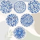 thumbnail image 1 of Conjunto de 6 montañeras para bebidas que absorben montañera de piedra redonda con base de corcho, esterilla de protección de mesa para tazas y tazas, oficina, cocina (azul índigo), 1 of 3