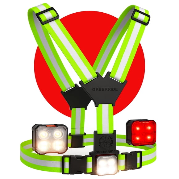 Chaleco reflectante para correr GREERRIDE Reflective con luces