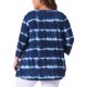 thumbnail image 3 of Agnes Orinda Cuello en V Tallas Grandes Ropa de Halloween para Mujeres Manga 3/4 Codo Ajuste Suelto Blusa Casual Camiseta Tie Dye Camisetas de Moda 1X Azul Blanco, 3 of 6