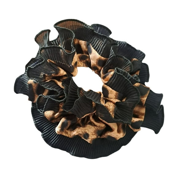 Rumba Doble Scrunchie XL Accesorios Color Negro y Animal Print