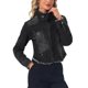 thumbnail image 4 of INSPIRE CHIC Chaqueta de Motociclista de Mezclilla Lavada con Cremallera para Mujer S Negro, 4 of 6