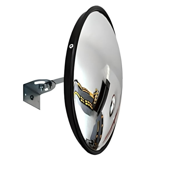 Espejo 30 Cm. Curvo Convexo para Muro Base Negra