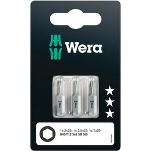Wera - Set 3 Puntas Hex-Plus 2.0 / 2.5 / 3.0 X 25 Mm