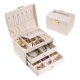 thumbnail image 1 of Caja de Accesorios de 3 Capas REGALWOVEN, Organizador de Accesorios de Cuero PU con Cajón Blanco, 1 of 7