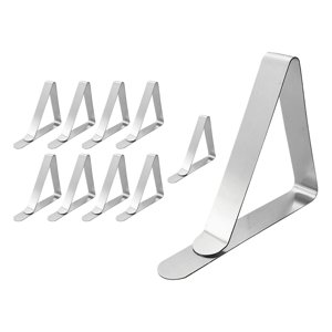 Magideal - 10X Clip Para Cubierta De Mantel De Acero Inoxidable, Abrazaderas Flexibles Y Resistentes Para Cubierta De Mantel De Picnic, Soporte Para Fiestas, Bod