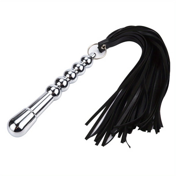 1pc Flirtatious BDSM Anal Plug with Metal or Leather Whip for Couples Sex Games and Novelty Sex Toys
