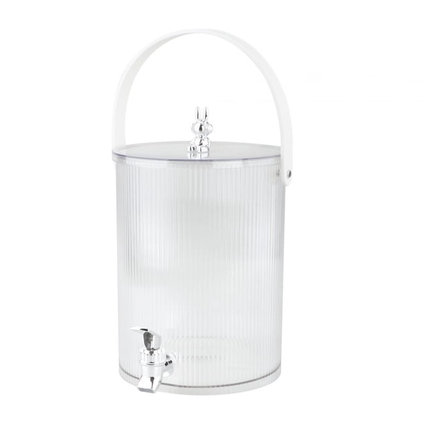 Dispensador De Bebidas Con Grifo, Contenedor Dispensador De Bebidas Para Mesa De Frigorífico, 19cmx24,5cm, 5L, Blanco
