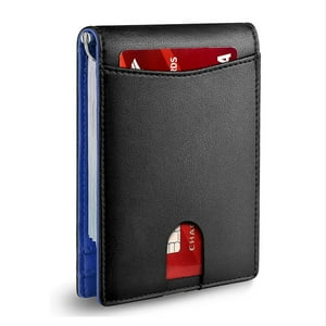 Veat00L - Billetera Para Hombres, Bolso Para Hombres, Diseño Delgado, Billetera Minimalista Y Cerradura Rfid, Material De Cuero Preferido