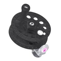 Magideal - Carrete Giratorio, Carrete De Pesca, Diámetro 6 Cm, Instalación Rápida, Ligero, Soporte De Asiento De Acero Inoxidable, Estable, Adecuado Para Usuario Negro