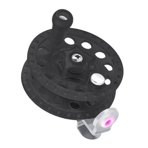 Magideal - Carrete Giratorio, Carrete De Pesca, Diámetro 6 Cm, Instalación Rápida, Ligero, Soporte De Asiento De Acero Inoxidable, Estable, Adecuado Para Usuario Negro