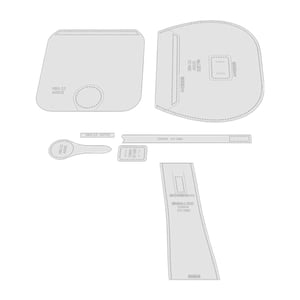 Magideal - 7 Uds. Plantillas De Patrones De Plantillas De Cuero Para Bolso, Diseño De Bolso De Mano Hecho A Mano, Regla De Plantilla De Bolso Para Manualidades, Acrílico Transparente