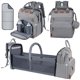 thumbnail image 1 of Mochila para pañales Shengmeister con cambiador gris, 1 of 7