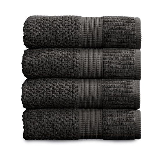 Juego de 4 toallas NY Loft 76 cm x 132 cm Gris Oscuro