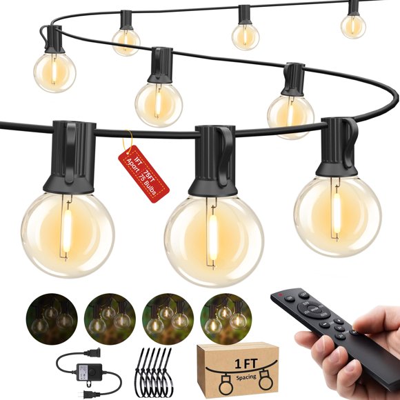 Luces de cadena SUFEIMAS 75 pies (22,5 m) impermeables con control remoto