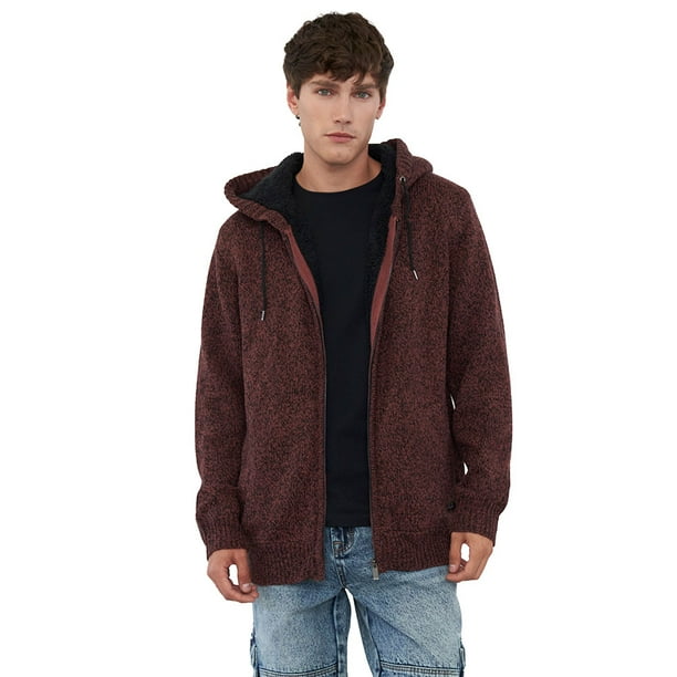 Sweater Hombre Full Zipper Burdeo Corona