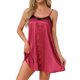thumbnail image 1 of INSPIRE CHIC Camisón de Satén con Encaje para Mujer, Tirantes Ajustables, Espalda Descubierta, con Dobladillo en Línea A, L Rojo, 1 of 6