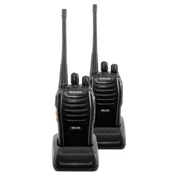 Kit 2 Radios Transmisores Walkie Talkie 16Kms Negro