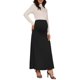thumbnail image 2 of INSPIRE CHIC Falda Larga de Maternidad Estilo Sirena de Cintura Alta Sobre el Vientre Fruncida Acampanada de Punto Suave Talla 2XL Negra, 2 of 6