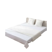 Genérico - Juego De Piecera Con Dos Fundas De Cojin Modelo Lineal 2 Plazas Blanco