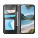 thumbnail image 3 of Funda tipo cartera para Samsung Galaxy A52 5G de piel con cierre magnético, ranuras para tarjetas y correa para la muñeca Negro, 3 of 6