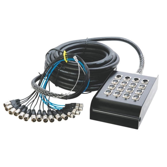 XLR Snake OnStage OnStage 12 x 4 50 pies (SNK12450V2) negro