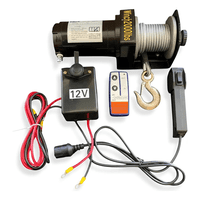 Erux - Winche Eléctrico Capacidad 2000 Lbs 12V Dc Control Remoto