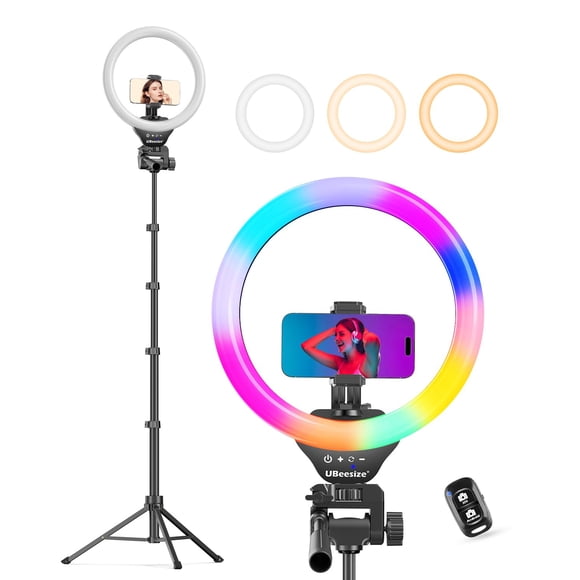 Lámpara Tipo Anillo Tamaño 12 Pulgadas Rgb Con Soporte Para Trípode 62 Cm