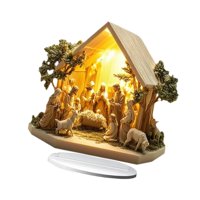 Magideal - Estatuilla De Belén Navideño, Letrero Acrílico, Regalo Religioso, Escultura, Letrero, Adorno De Mesa De Escritorio, Plano 2D Para Vacaciones Festivas Casa 20X20Cm