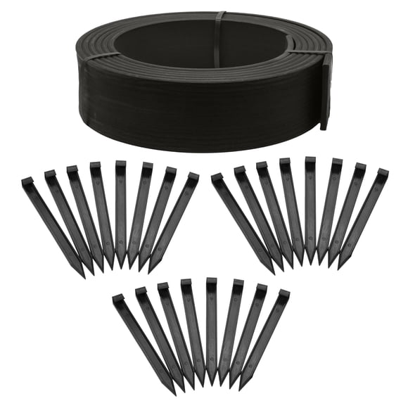 Kit De Borde Para Jardín 10 Cm X 12 M Negro