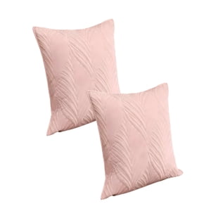 Genérico - Pack De 2 Fundas De Cojin Serie Hojas 45X45 Cm Rosa