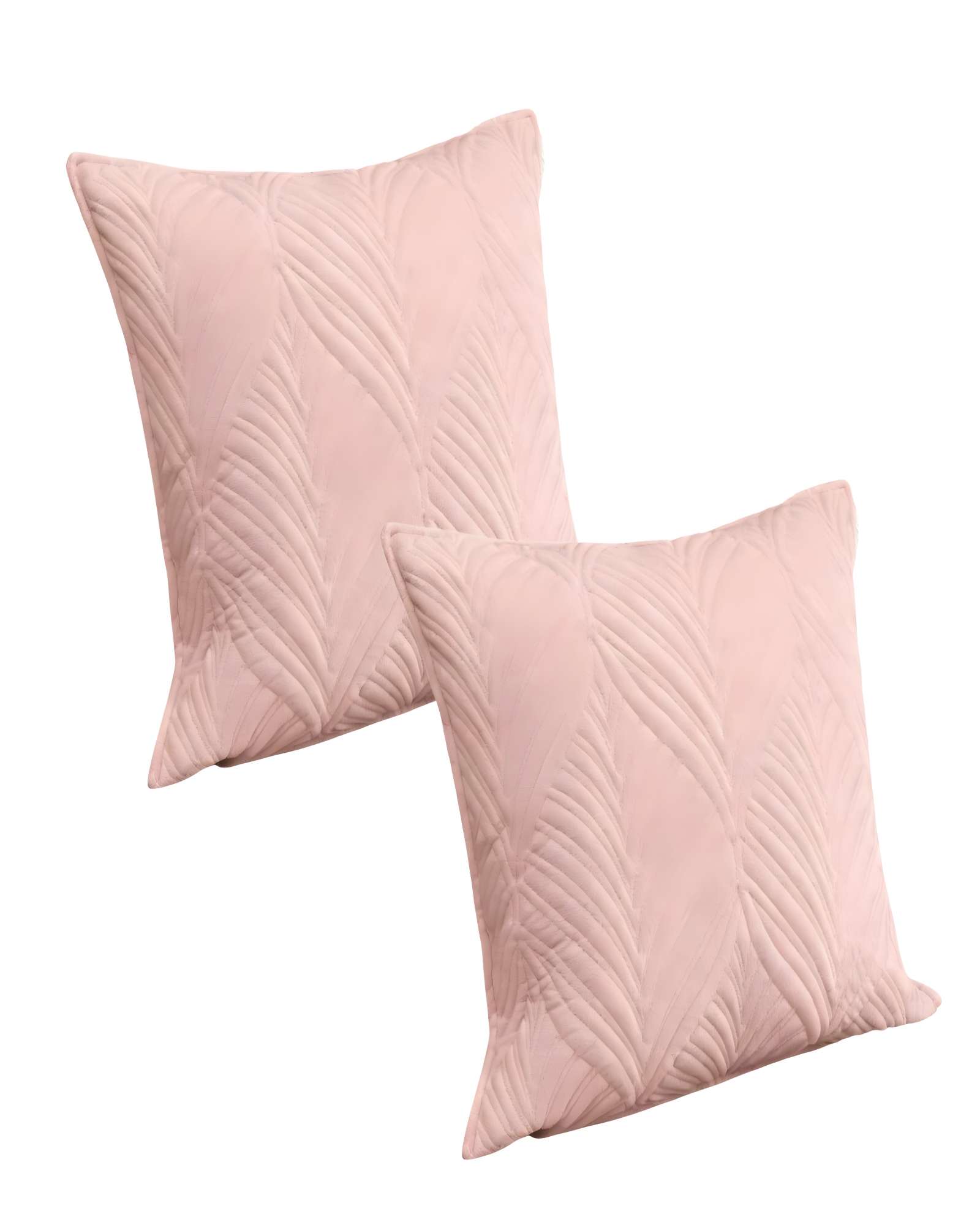 Genérico - Set De 2 Fundas De Cojin Serie Hojas 45X45 Cm Rosa