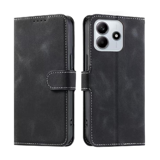Funda Cartera para Xiaomi POCO M7 Pro 5G Tapa con Ranuras, Soporte y Correa Negro