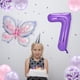 thumbnail image 3 of Set de globos con números morados en forma de mariposa con forma de ballena, 3 of 4