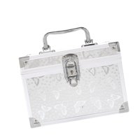 Magideal - Estuche De Maquillaje Caja Organizadora Portátil Para Cosméticos Y Herramientas De Belleza Con Dos Niveles Aleación De Aluminio Adecuado Para Mujeres Plata