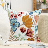 Homestore - Cojín Bordado 45X45 Cm Flor Hibiscus Blanco