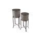 thumbnail image 1 of Set de 2 Maceteros de Hierro con Soportes de 34 cm y 79 cm, 1 of 7