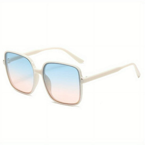 Stylish Oversized Square Frame Sunglasses for Women and Men - Ombre Lens Glasses with Minimalist Cat Eye Design