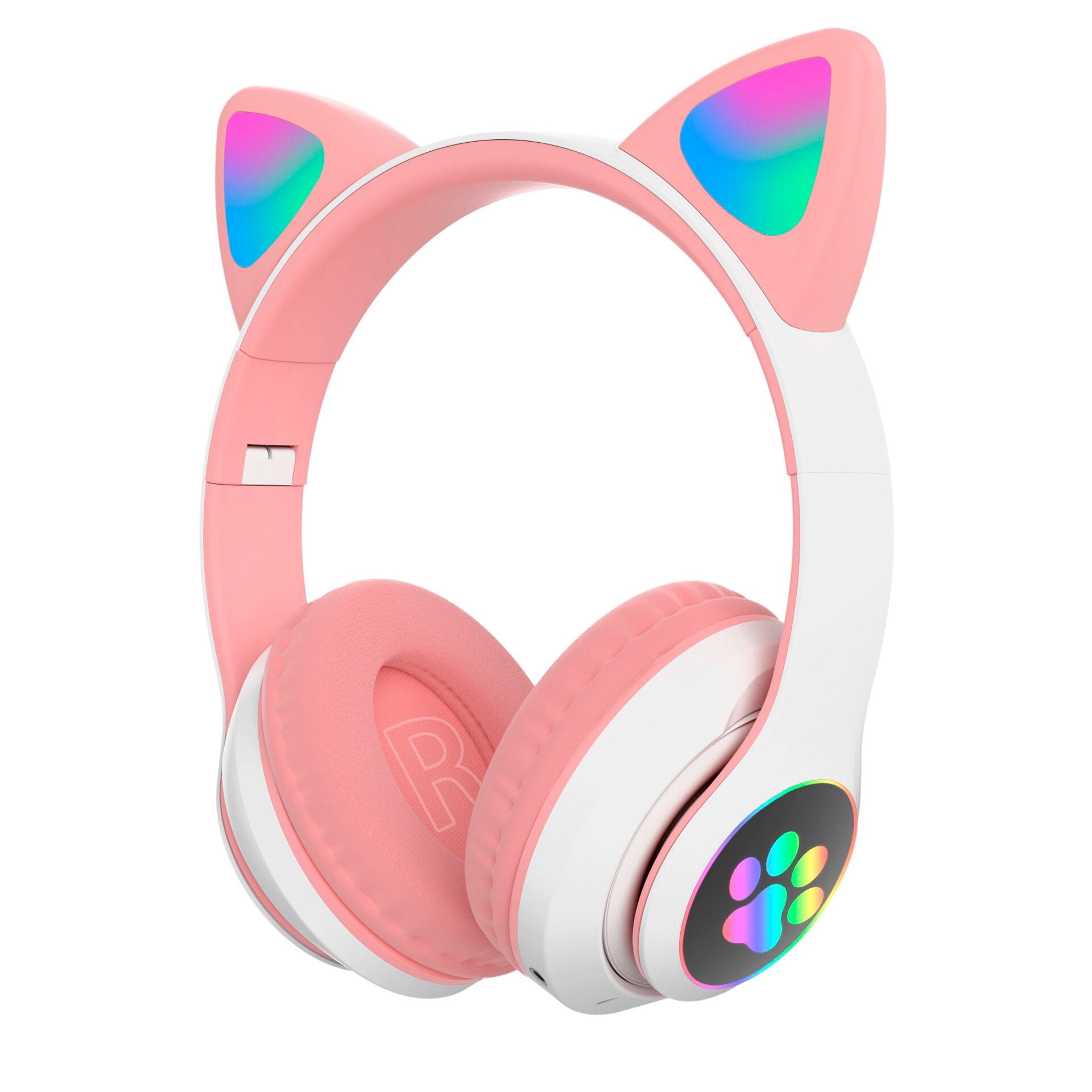 Genérico - Audífonos Inalámbricos Bluetooth Gatos Cat Headset Luz Rosa