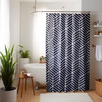 Cortina Para Baño Nautica Home Poliéster 180X180Cm Diseño Azul