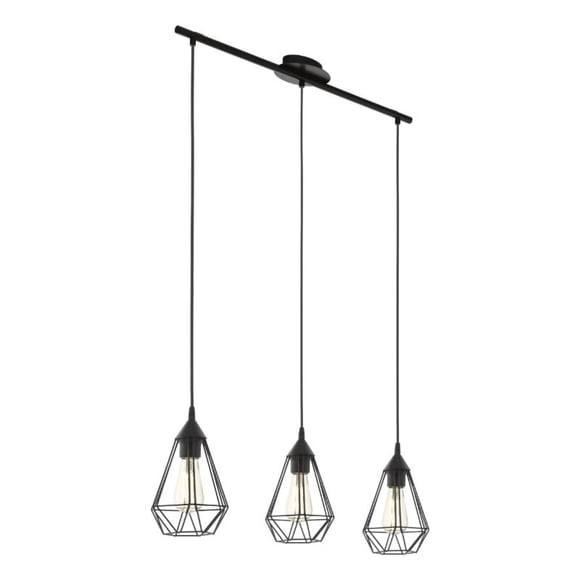 Lampara Colgante Tarbes Negro E27 3X60W Lineal