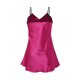 thumbnail image 3 of INSPIRE CHIC Mujer Camisón de Satén con Escote en V y Encaje Floral & Lazo con Tirantes Ajustables Vestido de Tirantes Fucsia-Encaje XXL, 3 of 7